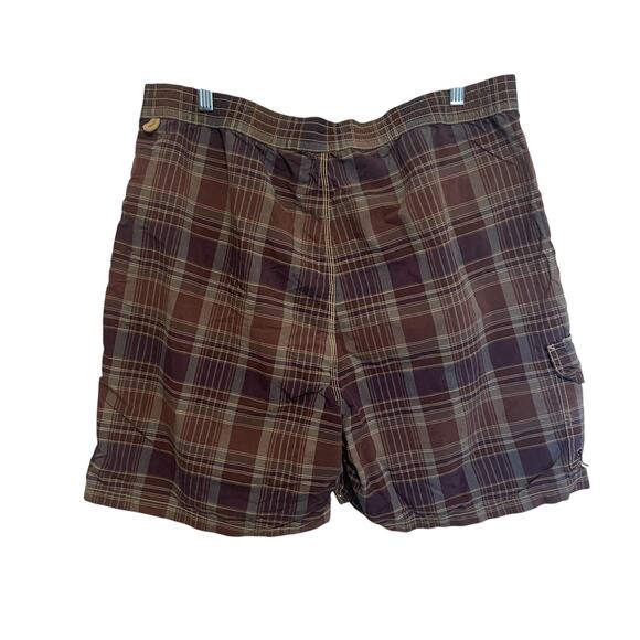 POLO by Ralph Lauren Plaid Swim Trunks Mens XXL Brown Board Shorts Beach Preppy - Picture 5 of 12